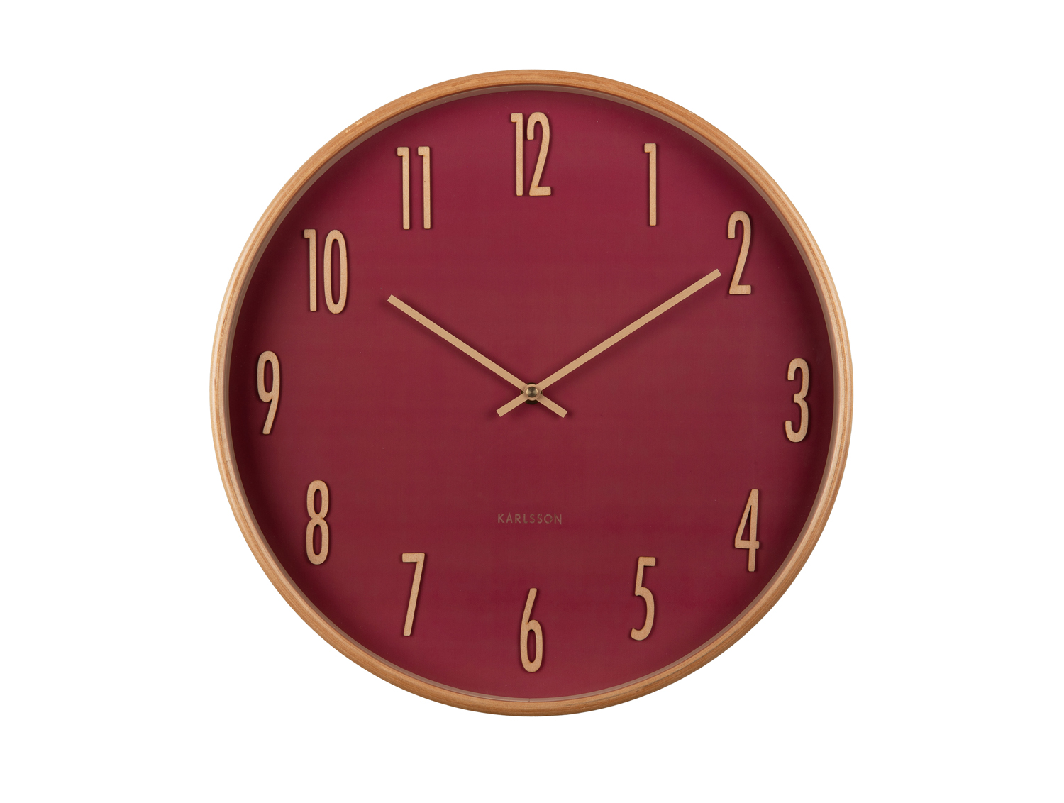 Wall clock Gracil wood blush red