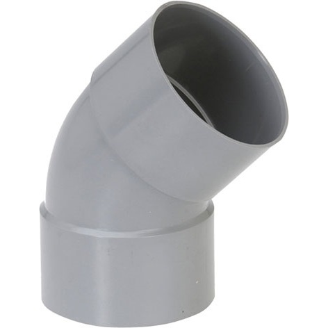 Coude PVC 45° - femelle- femelle - D100 mm - gris