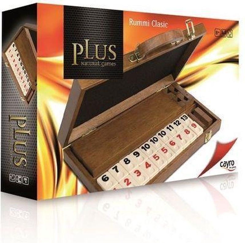 CAYRO - Rummi Classic Plus Wood - Bordspel - Bruin - Hout - 106 Tegels