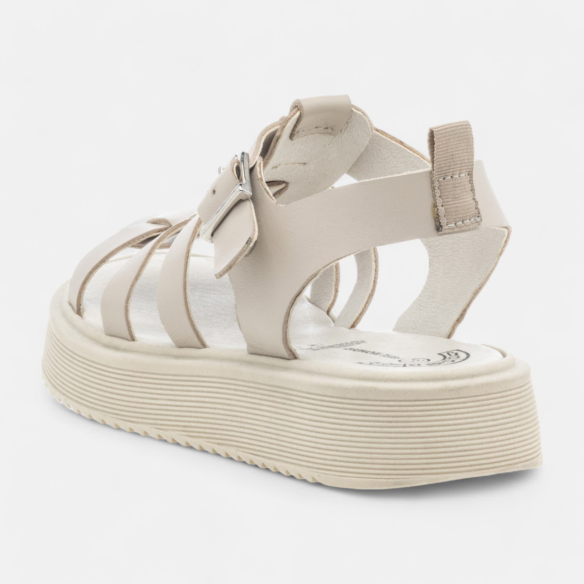 Sandales Fille en cuir beige