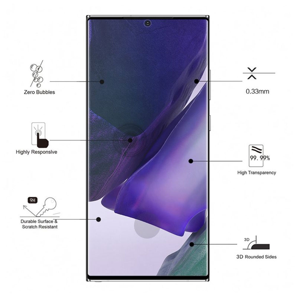 Samsung Galaxy Note 20 / 20 5G 3D Panzer Glas Displayschutz Case Friendly mit Rahmen (EGSP00633) - Schwarz