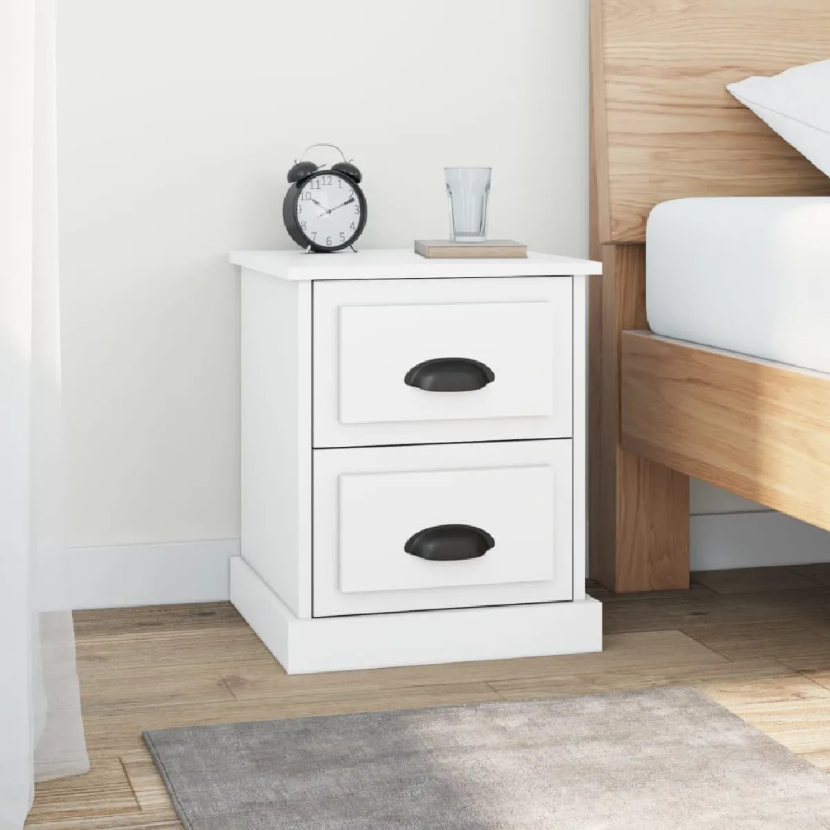 vidaXL Table de chevet blanc