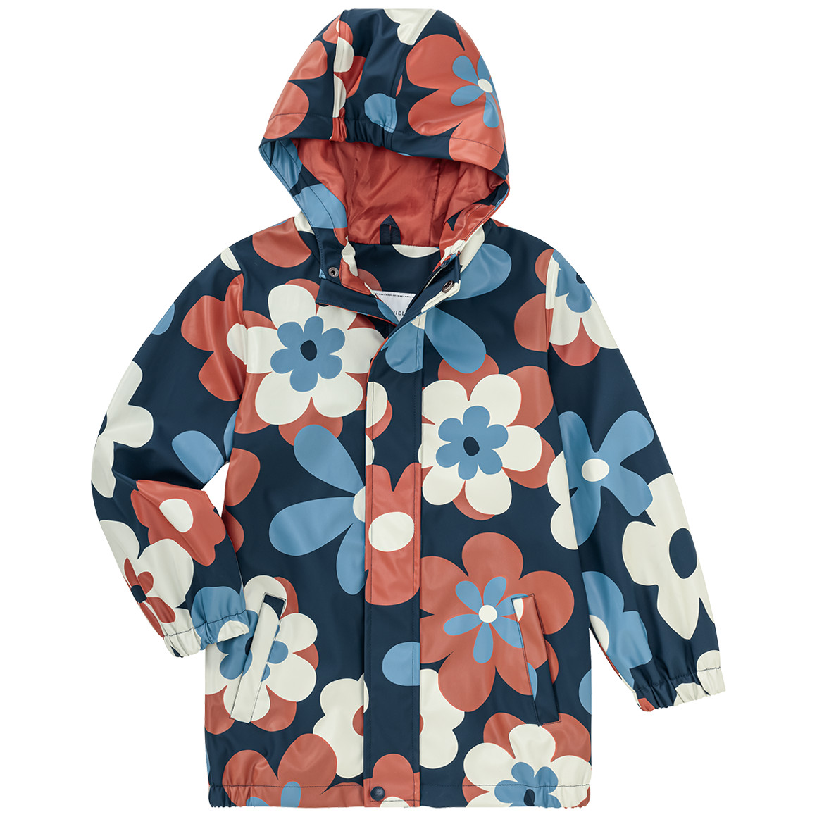 Jonas Nielsen Kinder Regenjacke mit Blumen-Print dunkelblau / hellbraun / creme