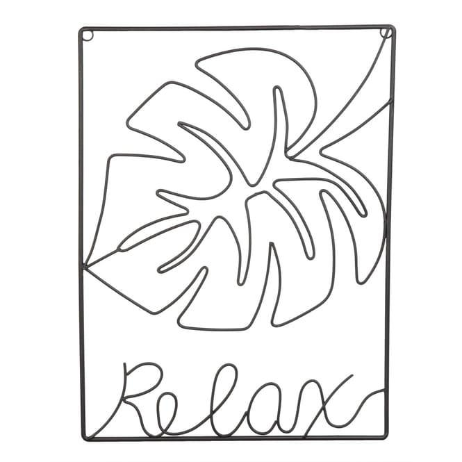 Wandbild - Relax - schwarz - aus Metall - ca. 30 x 1 x 40,5 cm