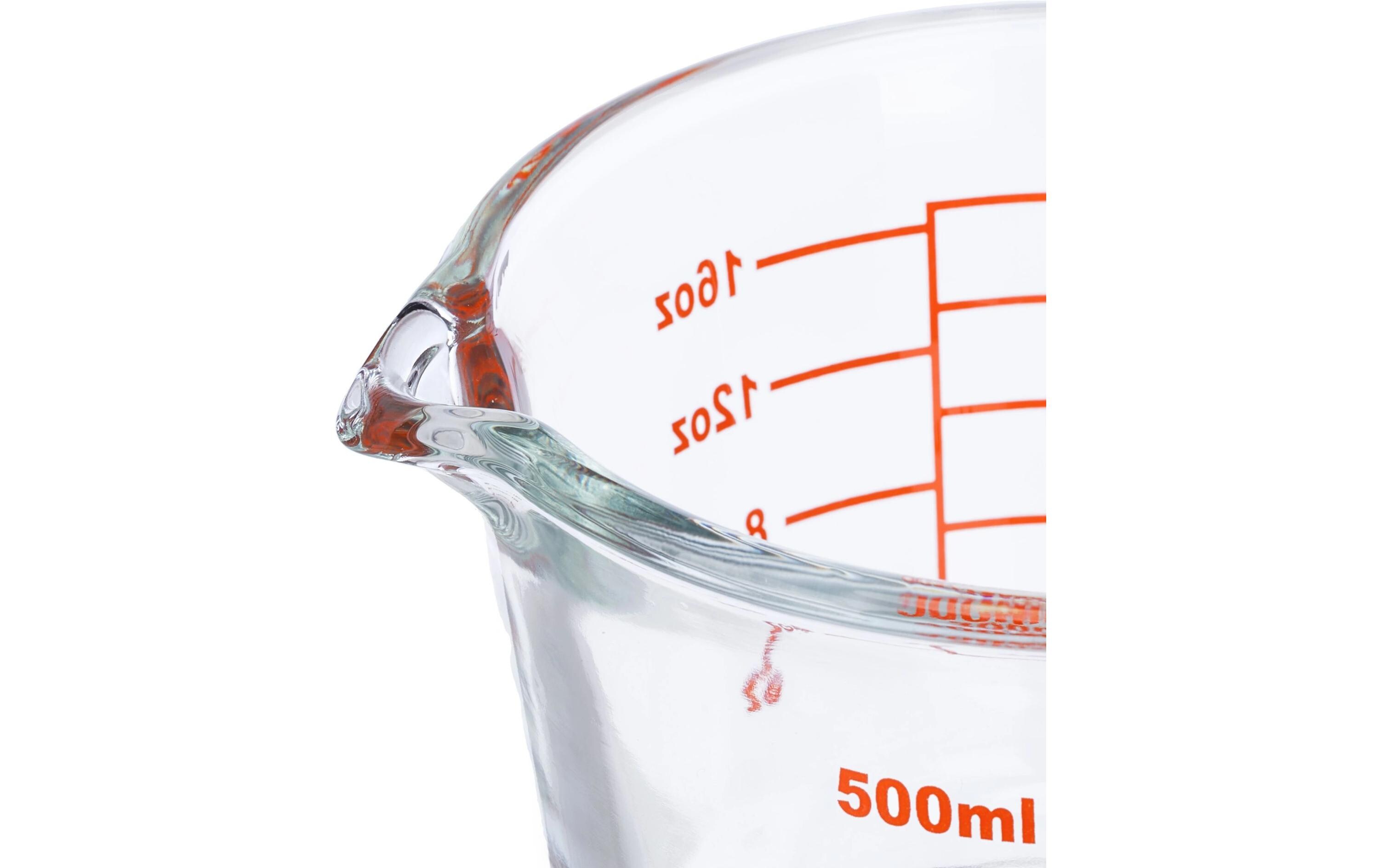 Messbecher 500 ml, Rot/TransparentGlasmessbecher