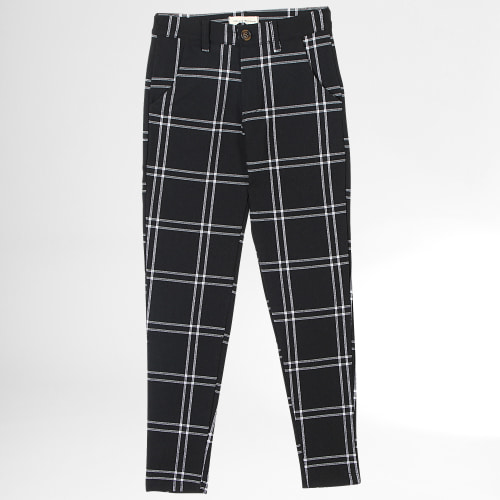 Pantalon à Carreaux Noir