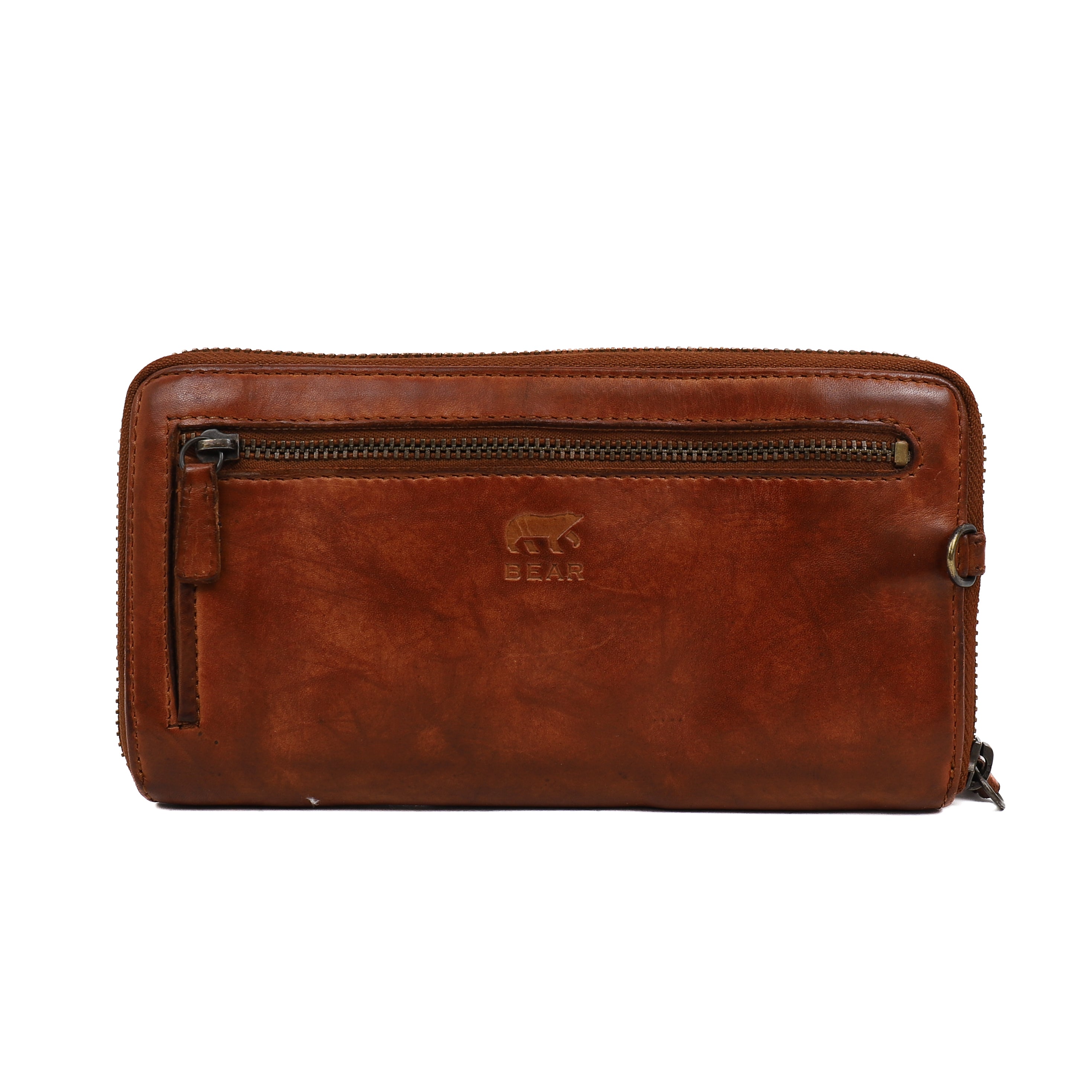 Ritsportemonnee 'Isa' cognac Cognac