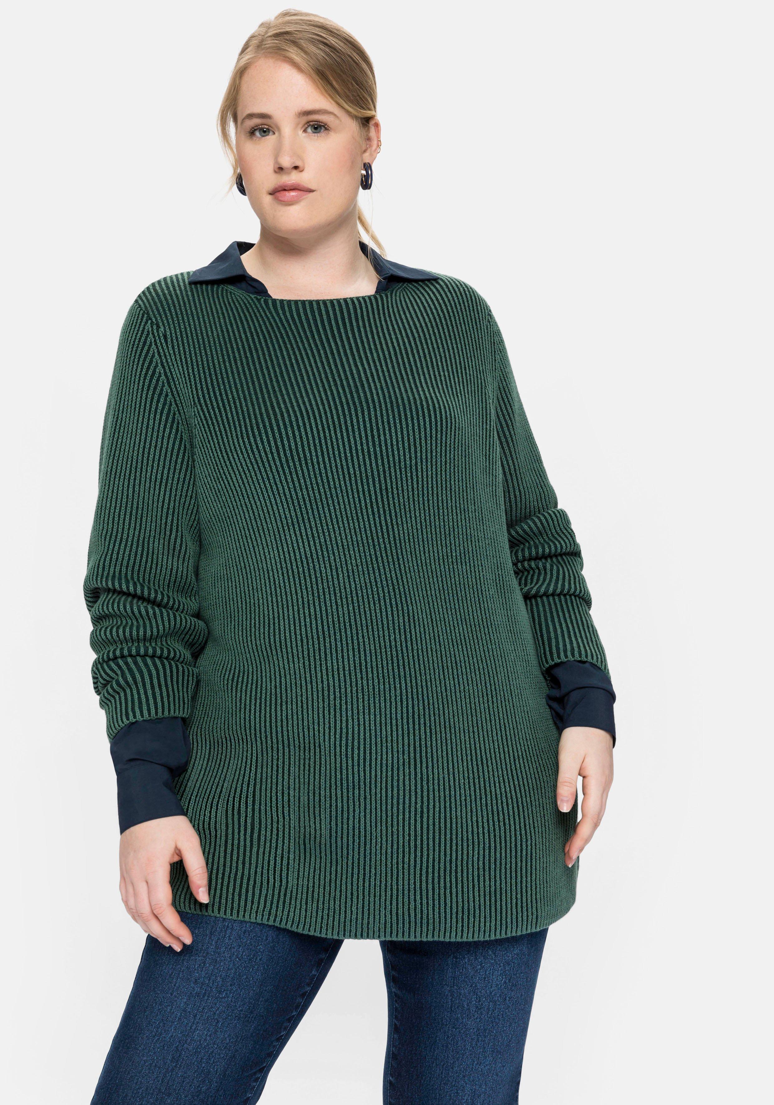 Pullover in zweifarbiger Rippstruktur