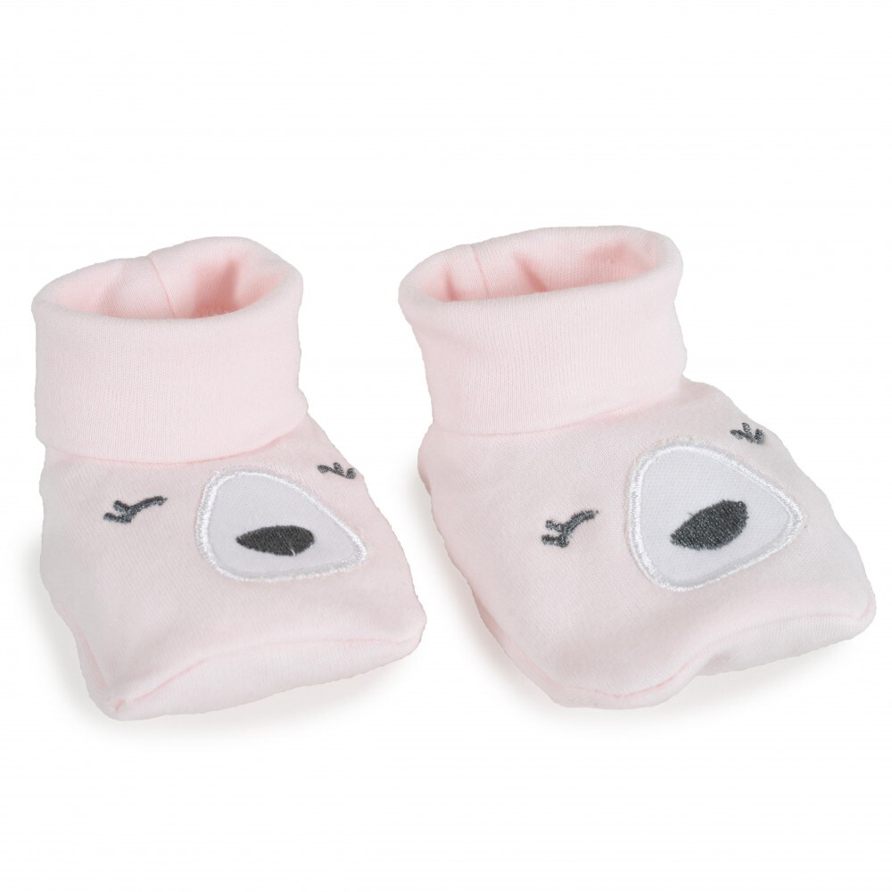 Cangaroo Babymütze und Füßlinge Rey 100 % Baumwolle, Erstlingsmütze Umfang 37 cm rosa