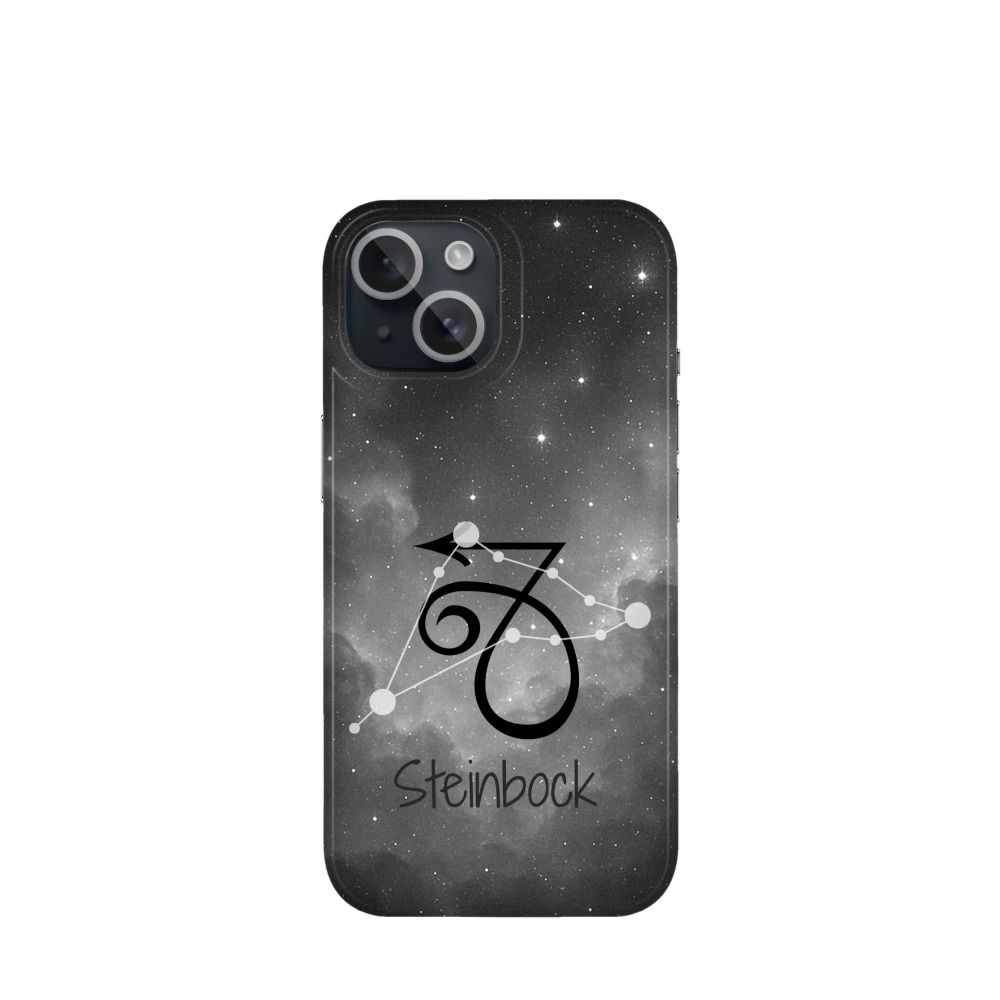 iPhone 15 Kunststoff Hülle Steinbock 4 - Grau