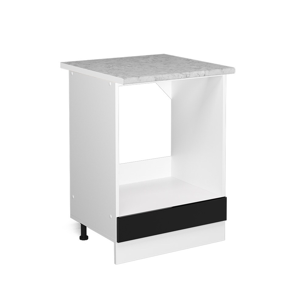 Vicco Herdschrank Küchenschrank R-Line Solid Weiß Schwarz 60 cm modern Arbeitsplatte