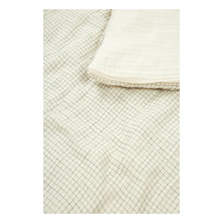 Nobodinoz Parure de lit Wabi-Sabi Blue Grid | Bleu