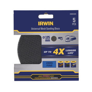 Irwin schuurgaas rond Ø125 mm zelfhechtend K240, 5 stuks
