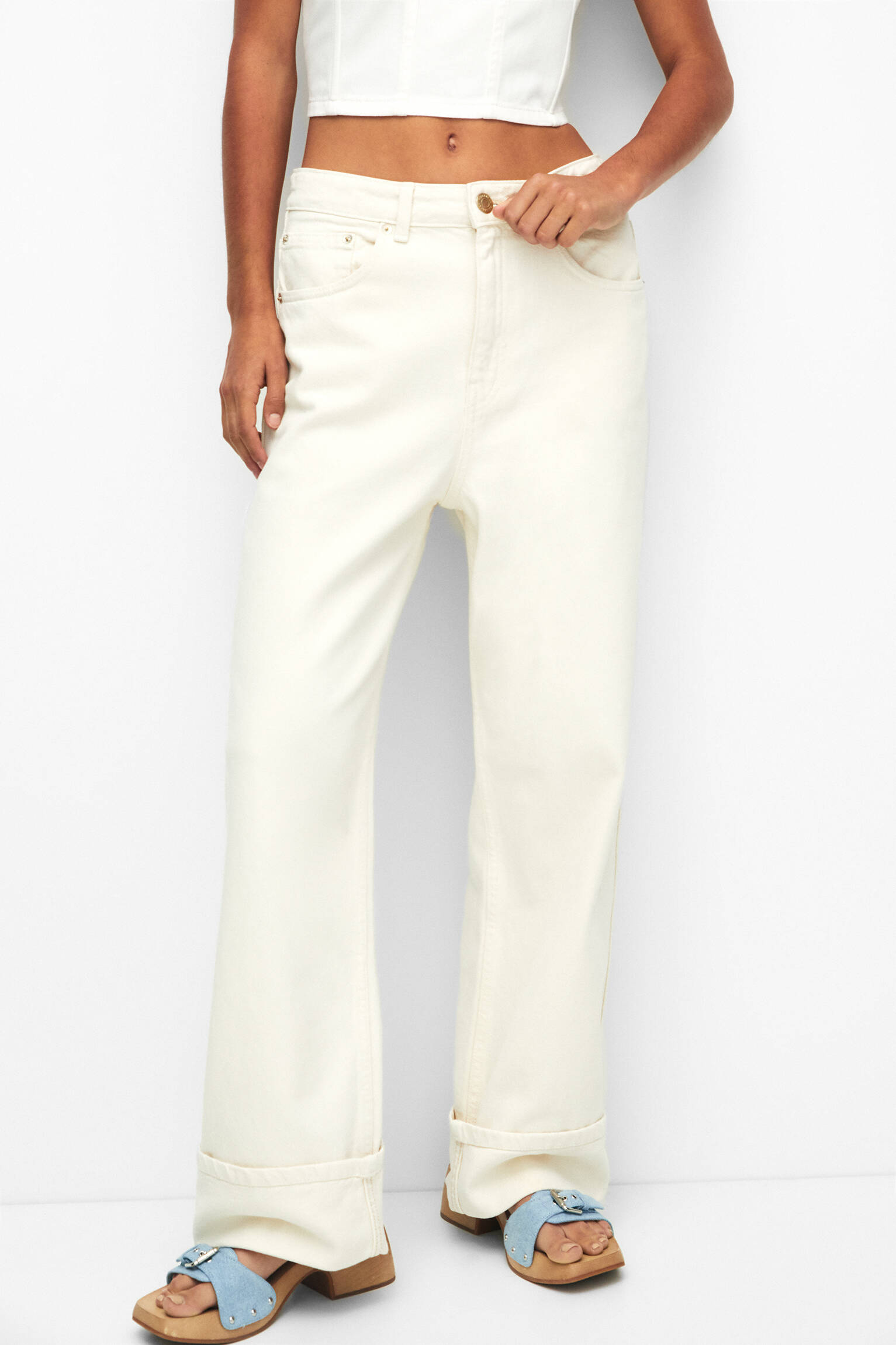 CALÇA JEANS LAGGY DE CINTURA ALTA - CRU