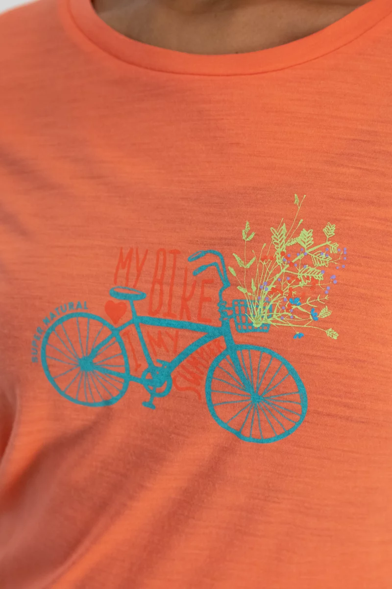 super.natural Lovely Bike Merino Damen T-Shirt