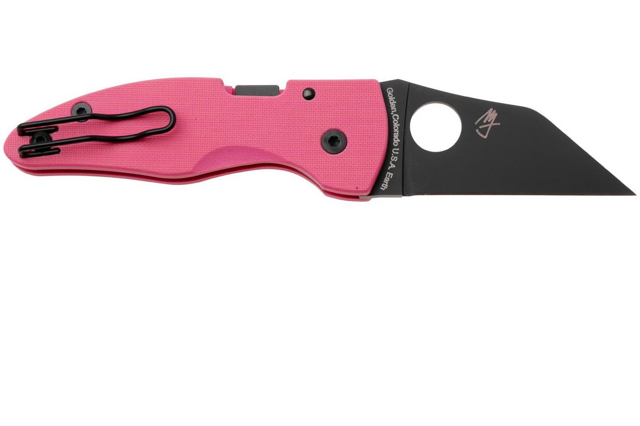 Spyderco MicroJimbo Black DLC CPM S30V C264GPNBKP Pink G10, Sprint Run zakmes, Michael Janich design