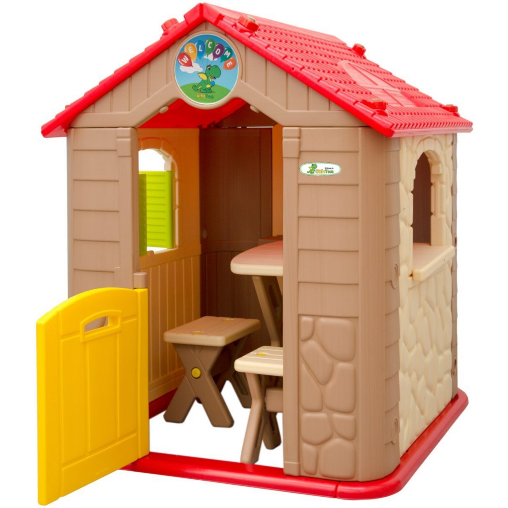 Kinder Spielhaus ab 1 - Garten Kinderhaus mit Tisch - Indoor Kinderspielhaus