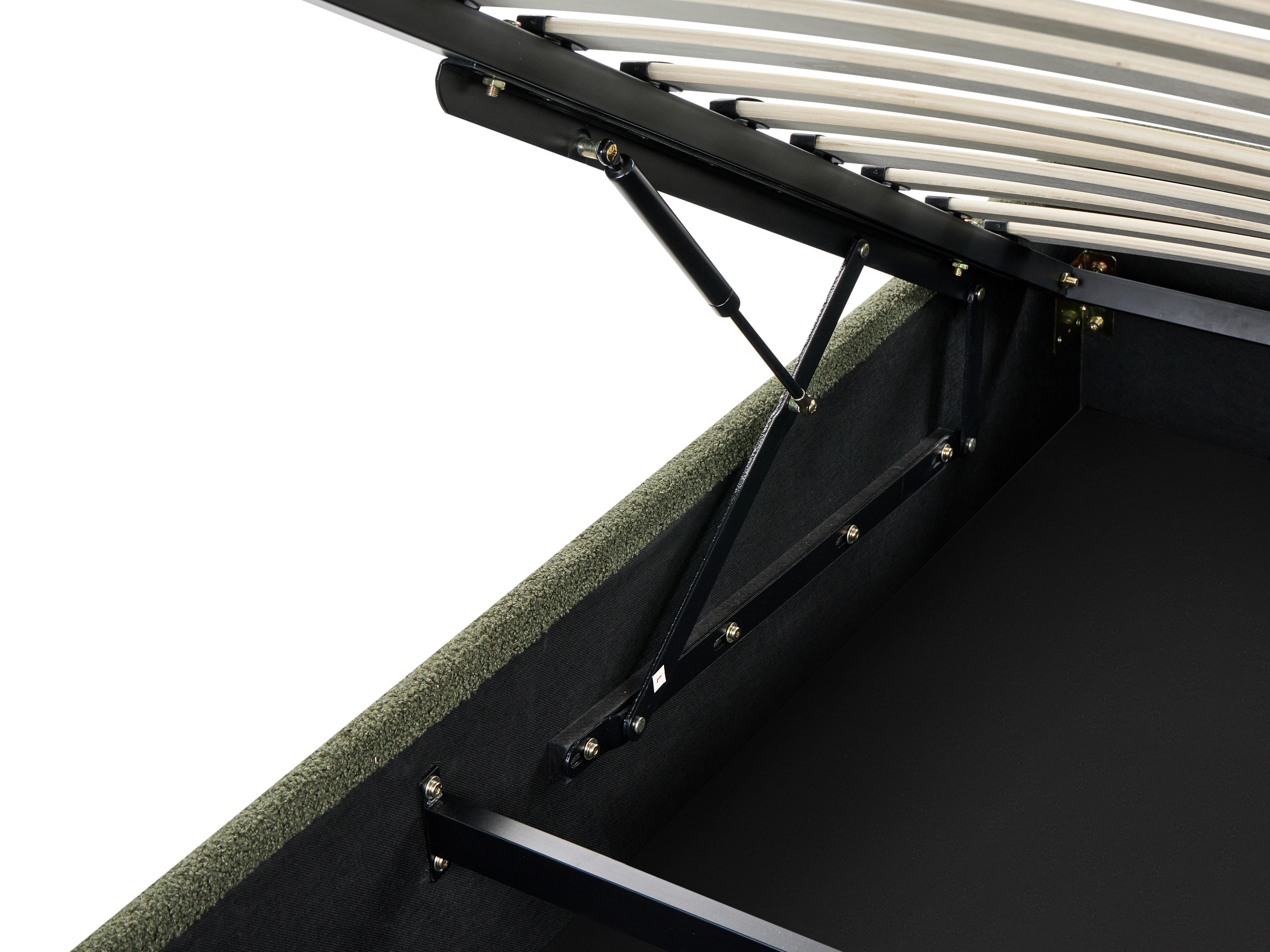 Opbergbed zonder hoofdbord Bouclé DINAN 140 x 200 cm Donkergroen