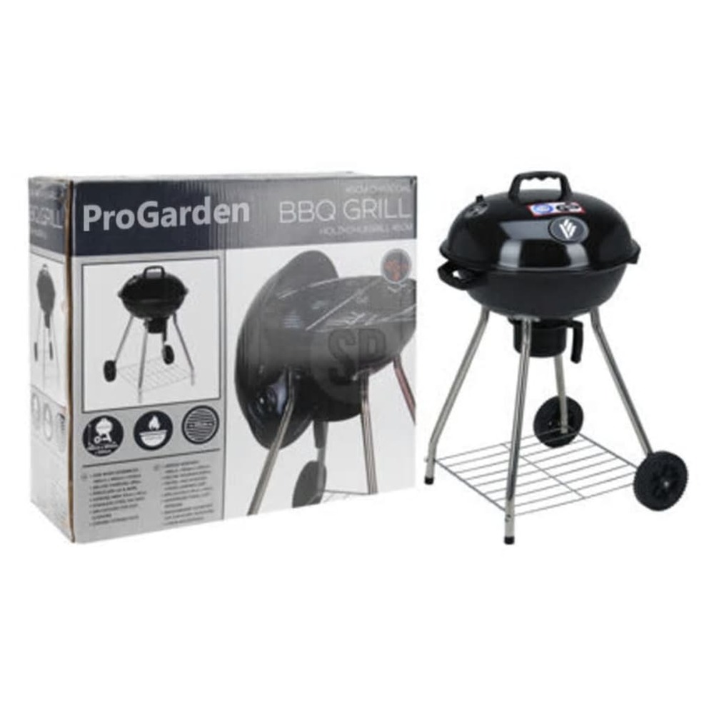 Barbecue sur roues 47 cm noir