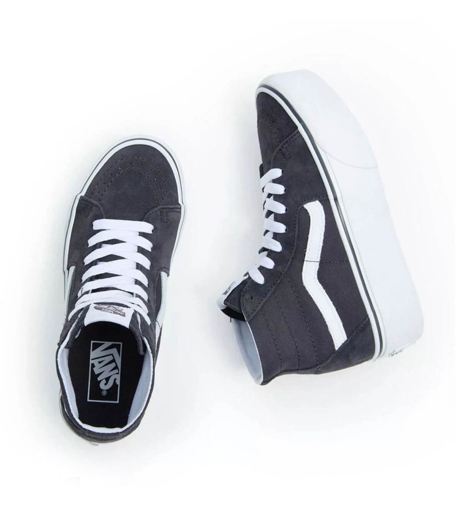 Tênis Vans de couro Ua Sk8-Hi Tapered Stackform preto