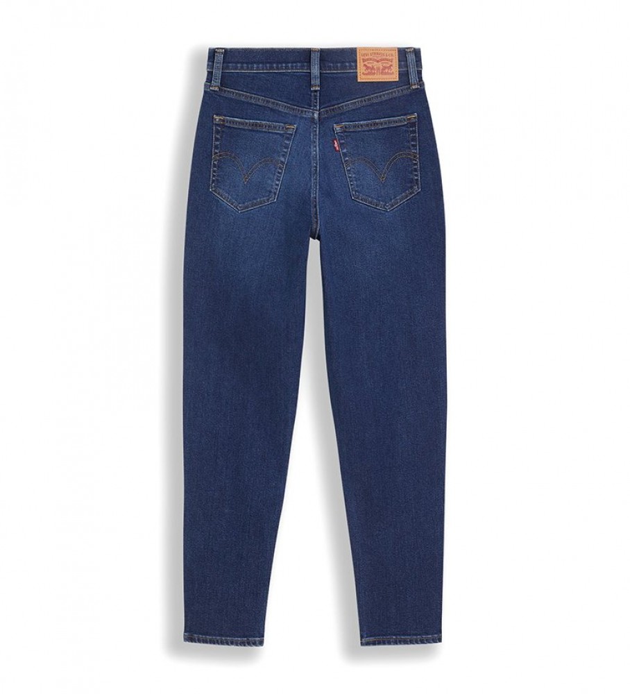 Calça jeans Levi's Mom de cintura alta, azul marinho.