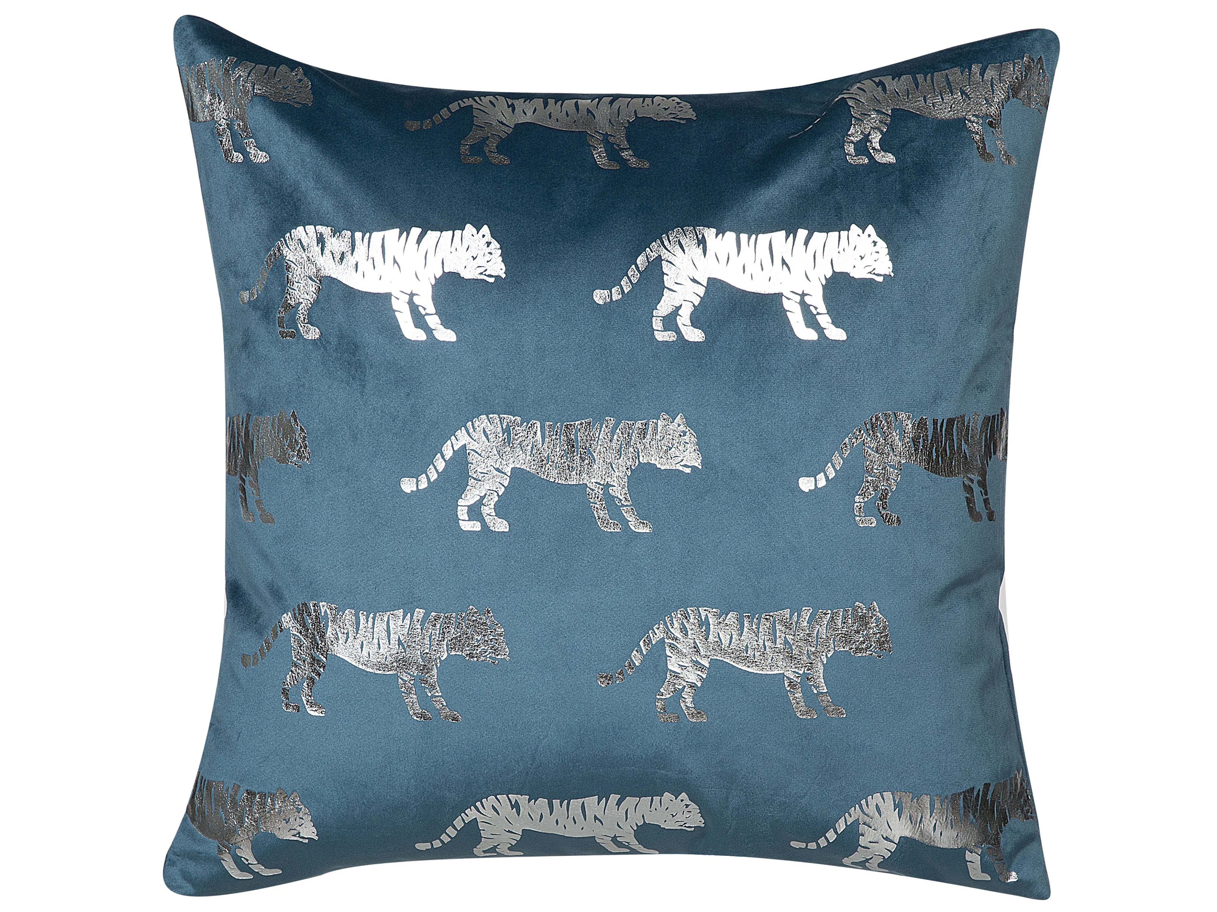 Set van 2 sierkussens BLUEBELL Fluweel 45 x 45 cm Blauw dierenprint