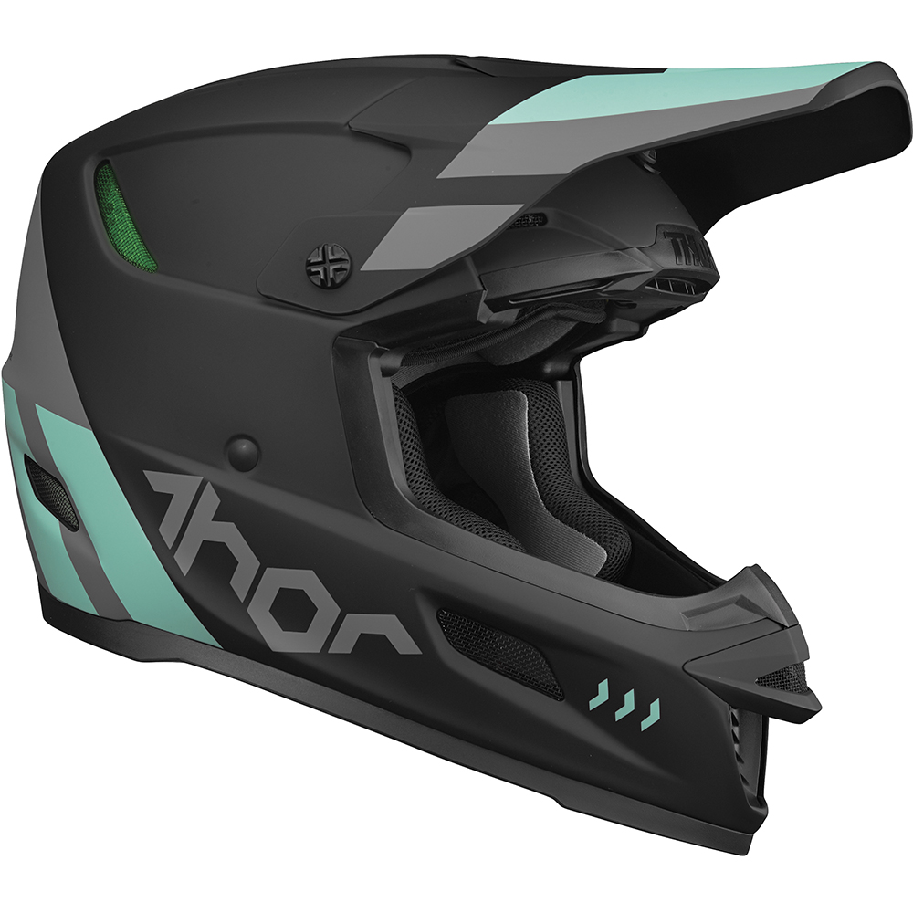 Thor Motocross - Casque Reflex Cube Noir Mat / Mint
