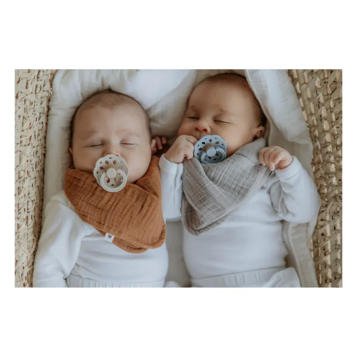 Bibs Tétines en caoutchouc naturel Bohème - Set de 2 | Bleu canard