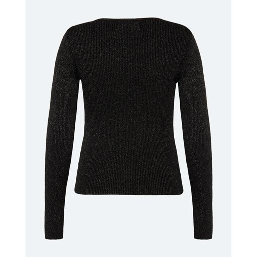Moves Twisti O-neck Strikbluse, Black, L