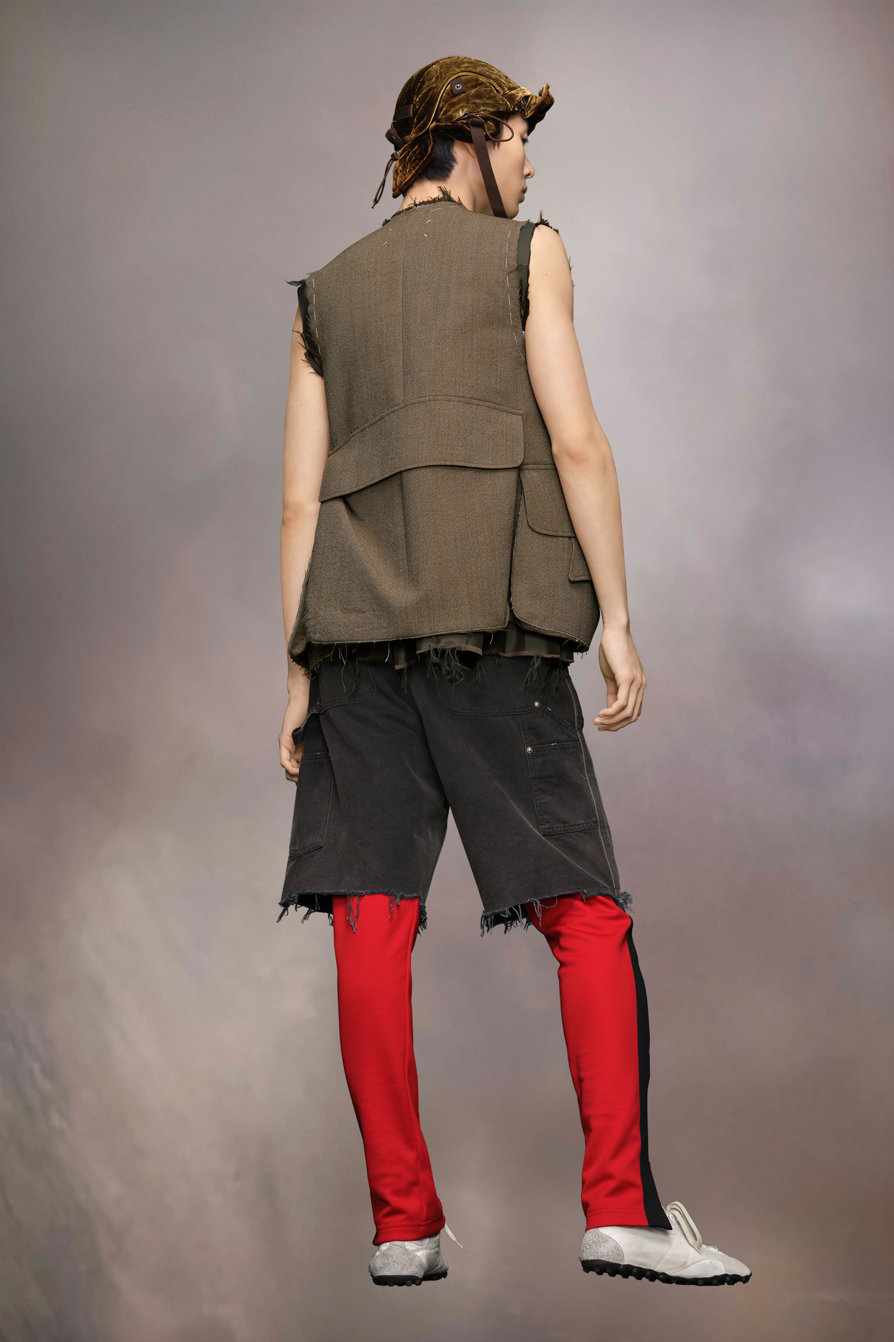 Veste en laine sans manches Olive