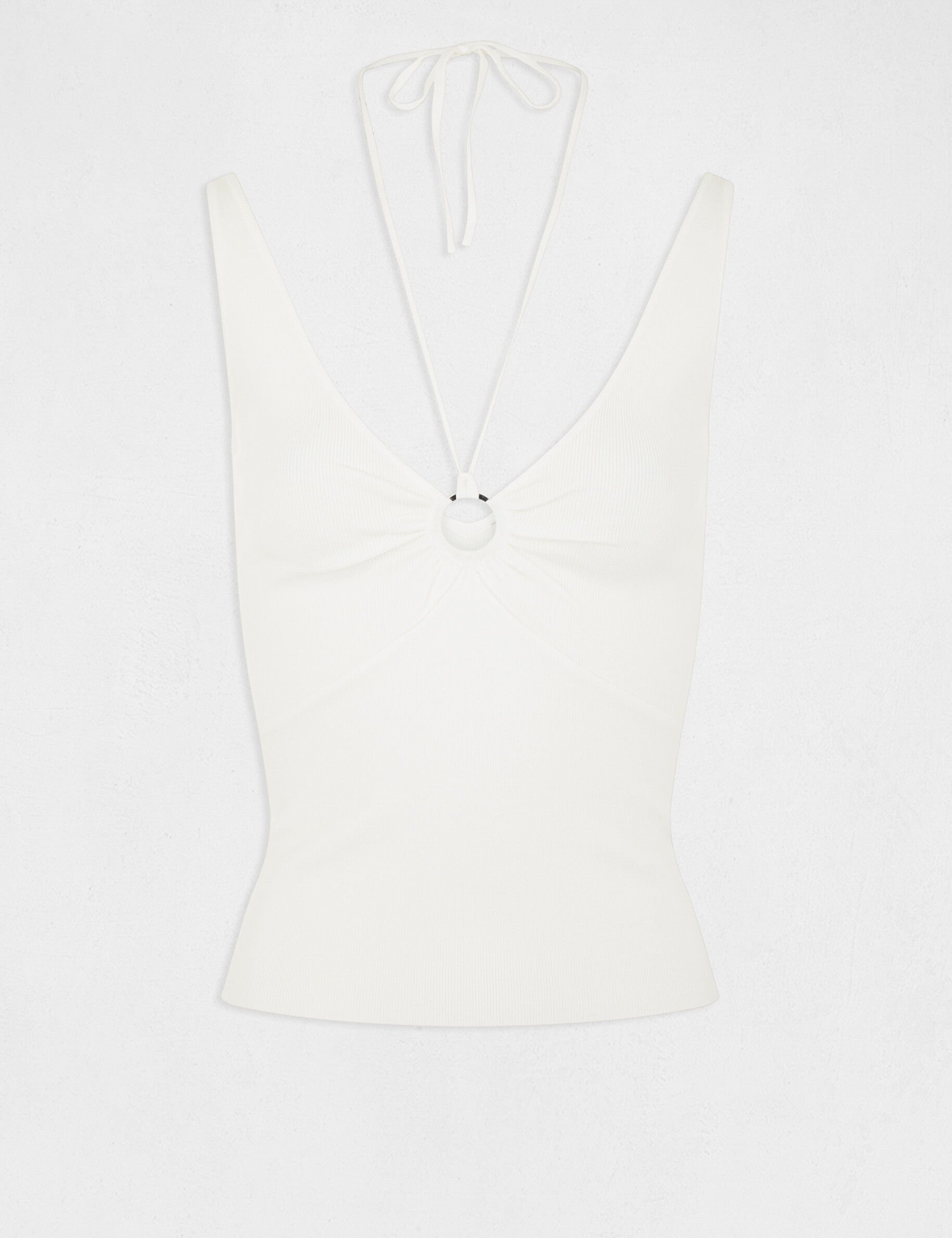 Pull débardeur avec dos nu ecru femme - ecru