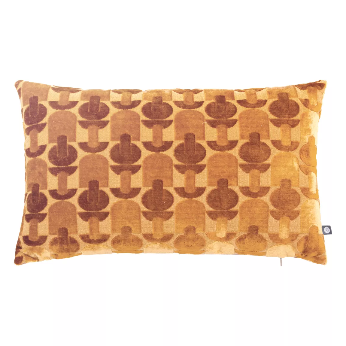 Coussin rectangulaire velours (30 x 50 cm) Luna Jaune ocre