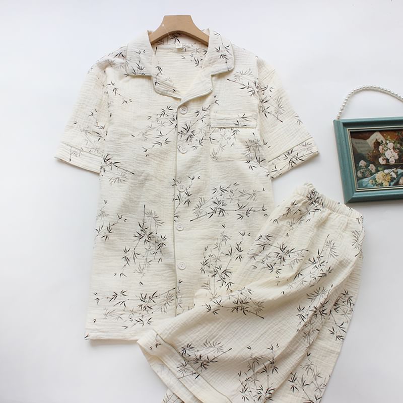 Dogini - Koppel bijpassende pyjamaset met bamboeprint (verschillende ontwerpen)
