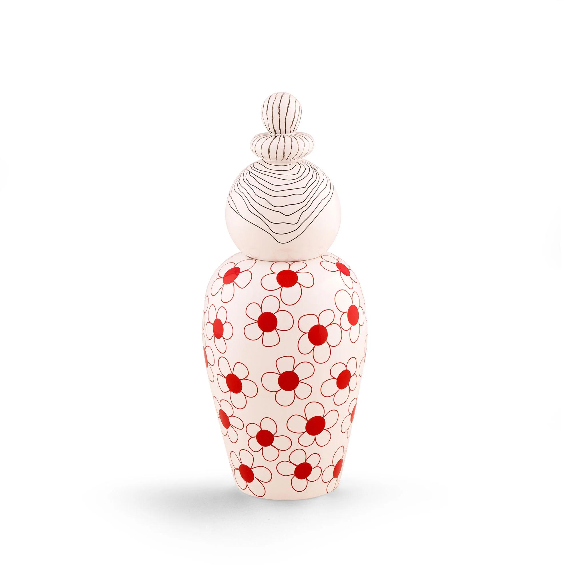 CANOPIE LULA - Vase avec couvercle céramique | Rouge
