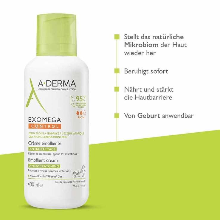 A-Derma Exomega Control Creme rückfettend, 2x400 ml