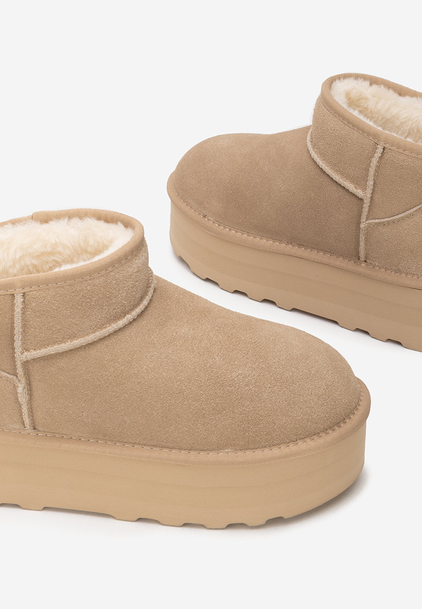 Bottes à plateforme beige Fenoria