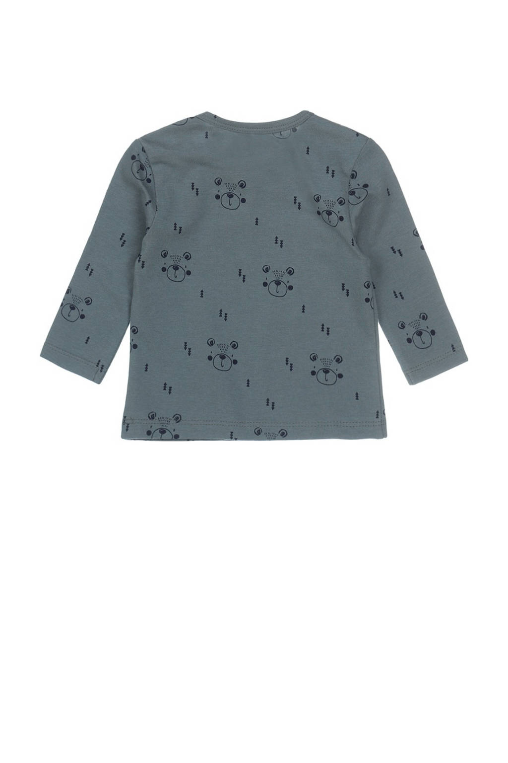 Dirkje baby longsleeve met katoen grijsgroen/donkerblauw