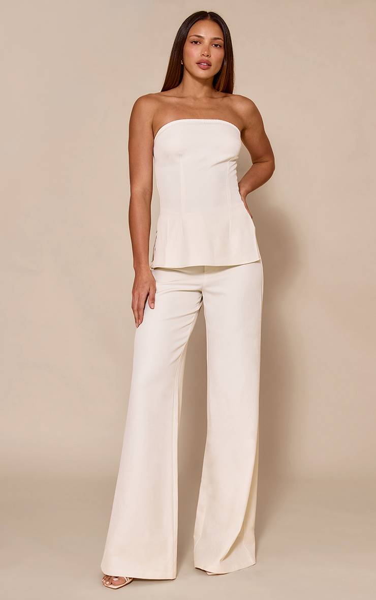 Amande Pantalon Taille Haute Coupe Large Ajusté Pour Grande Taille