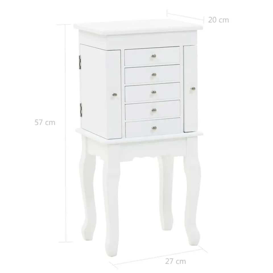 vidaXL - Sieradenkast - Wit - MDF
