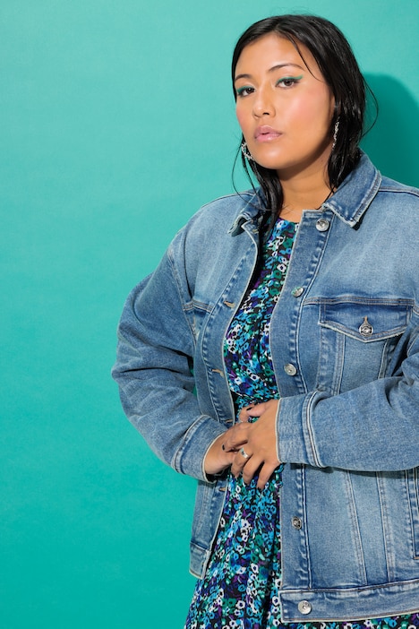 Jeansjacke, oversized, hellgewaschen