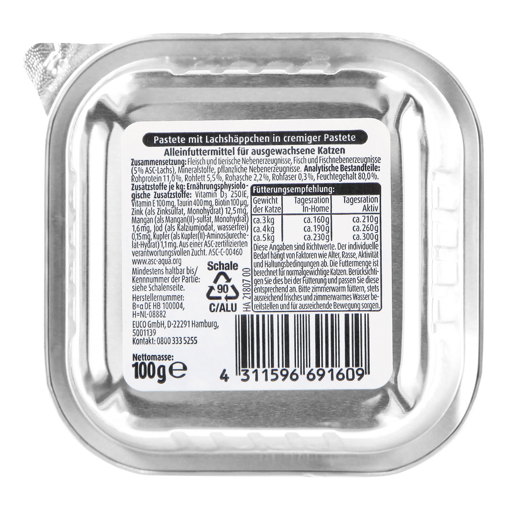 Finé Katzennahrung Lachshäppchen 100 g, 32er Pack