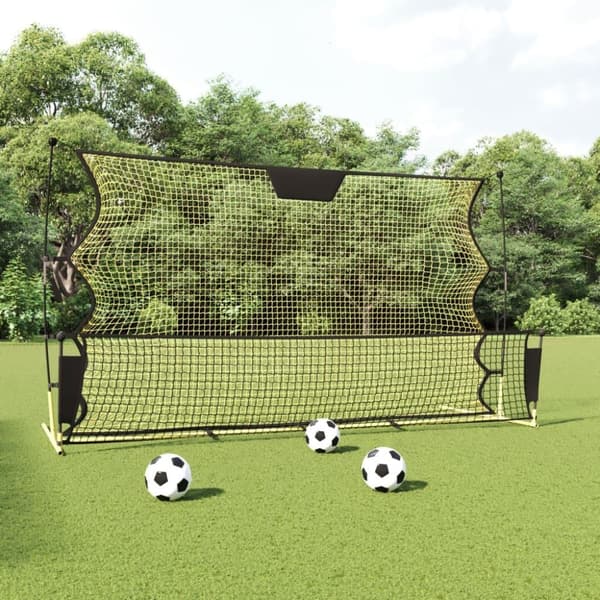 vidaXL Football stoppnett svart og gul 183x85x120 cm polyester