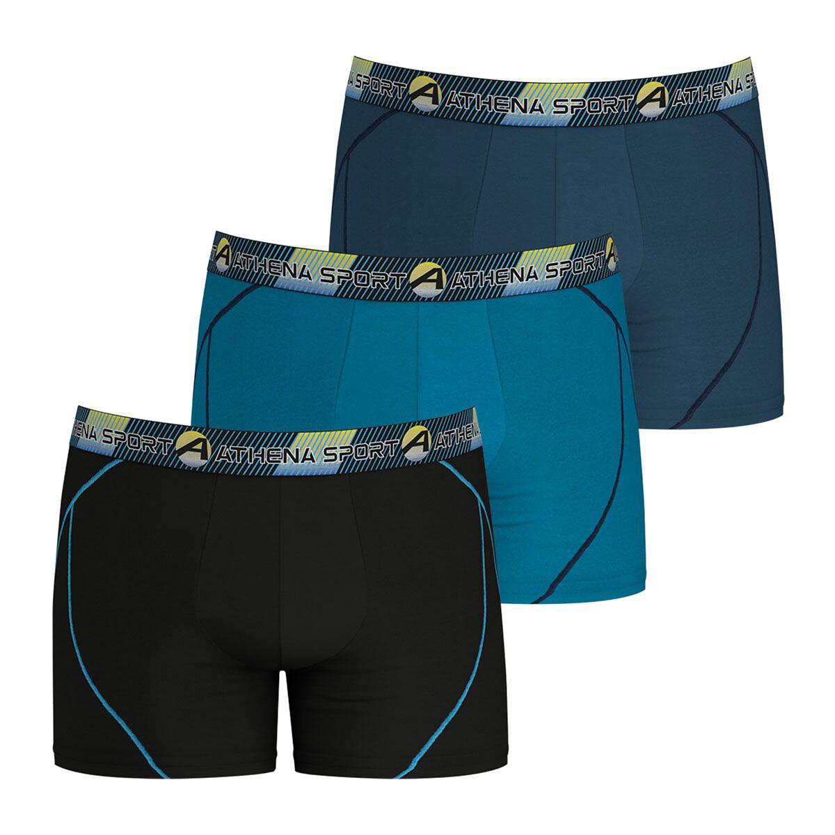 ATHENA<br>Conjunto de 3 shorts boxer longos para treino