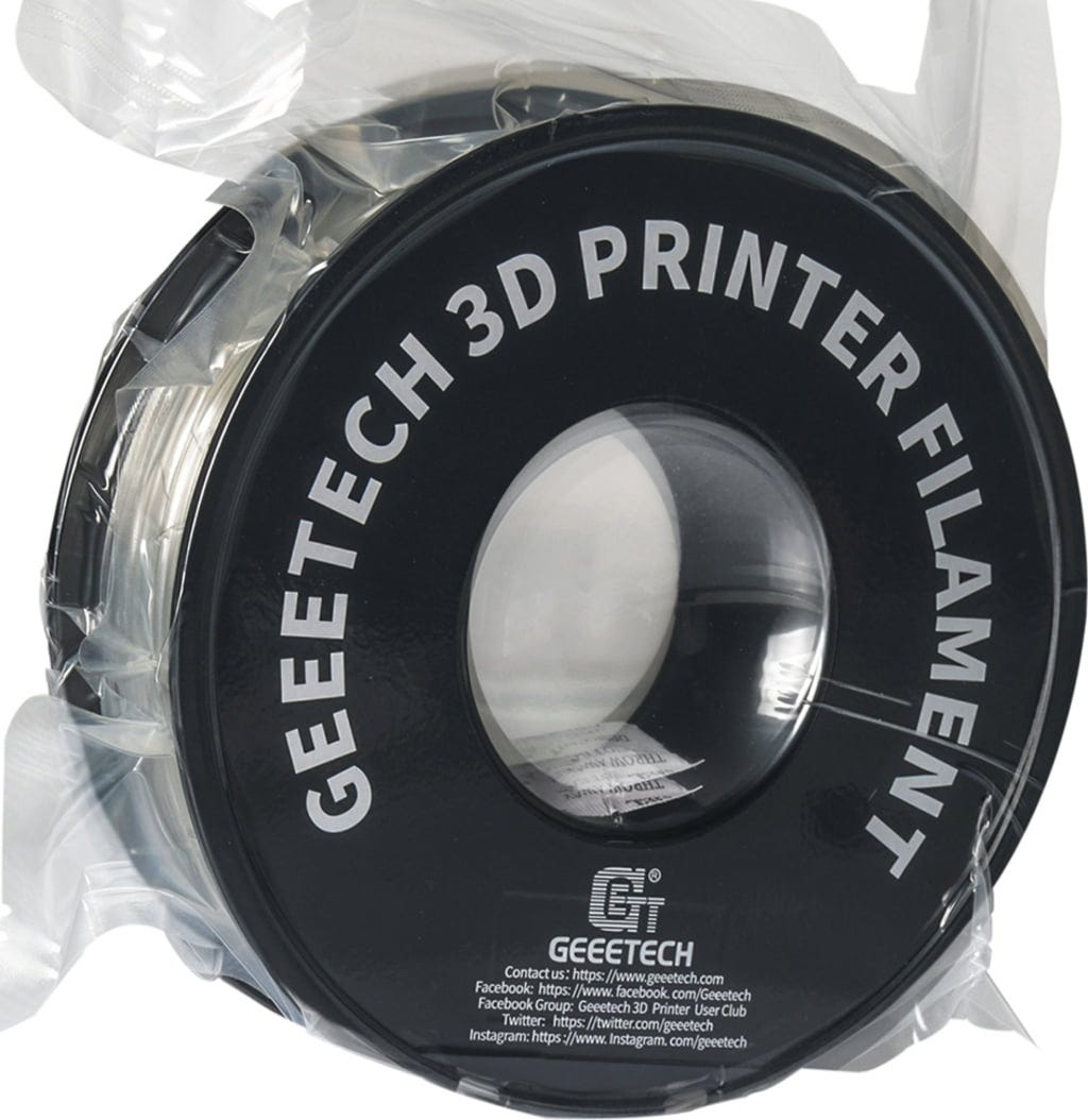 GEEETECH  PLA Transparent, 1,75 mm / 1000 g    Leicht druckbares Filament mit geringen Fertigungstoleranzen