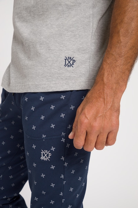 Schlafanzug, Zweiteiler, T-Shirt mit Minimal-Muster, lange Hose