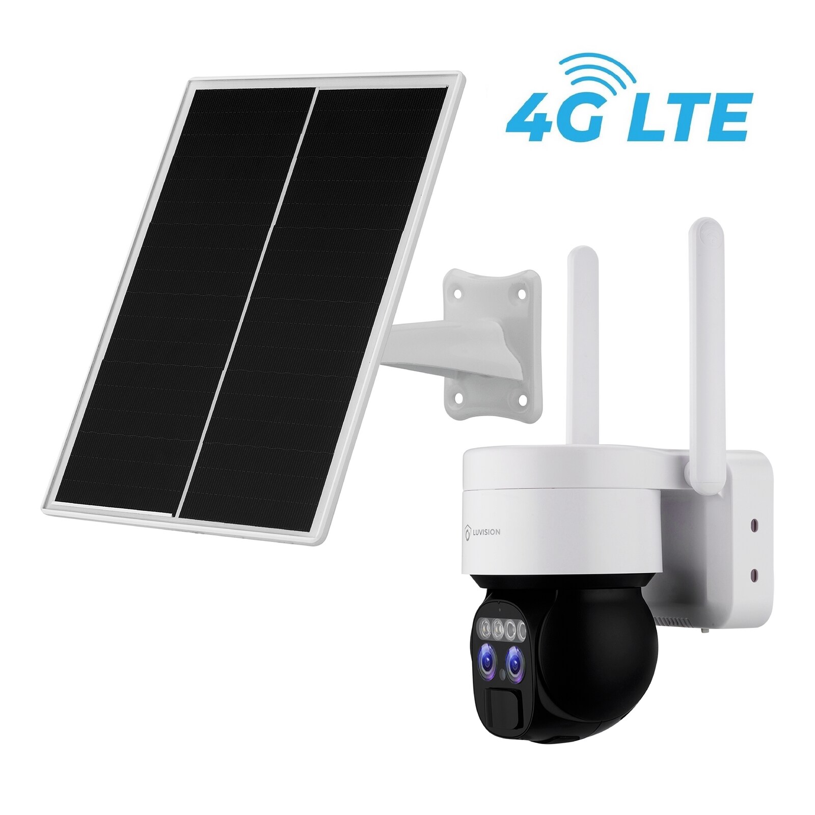 LUVISION 4G / LTE DUO PTZ Solar Überwachungskamera Kamera für SIM Karte Zoom Sirene