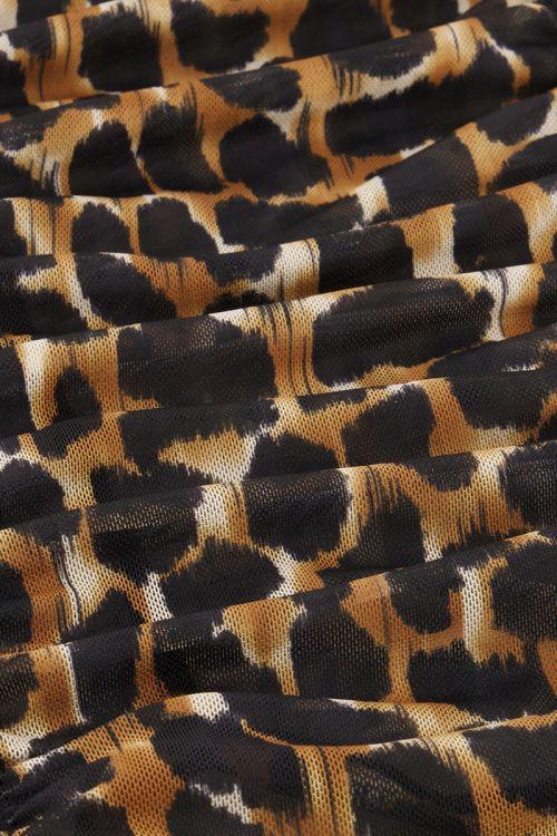 Mesh top met donkere panterprint