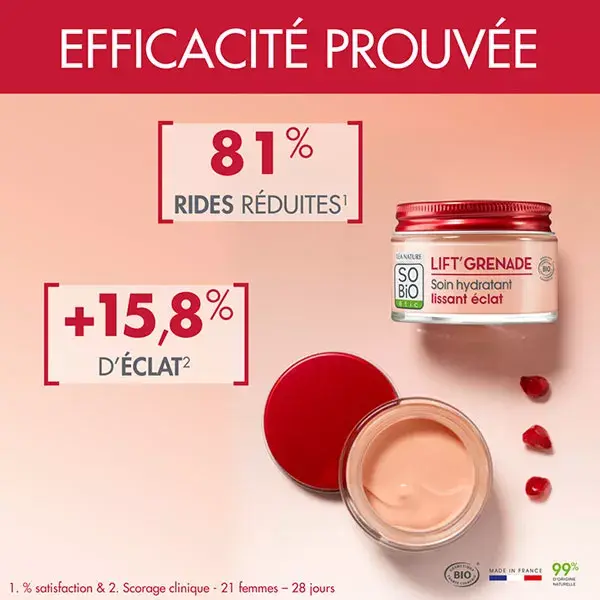 So'Bio Étic Lift'Grenade Soin Hydratant Lissant Éclat Bio 50ml