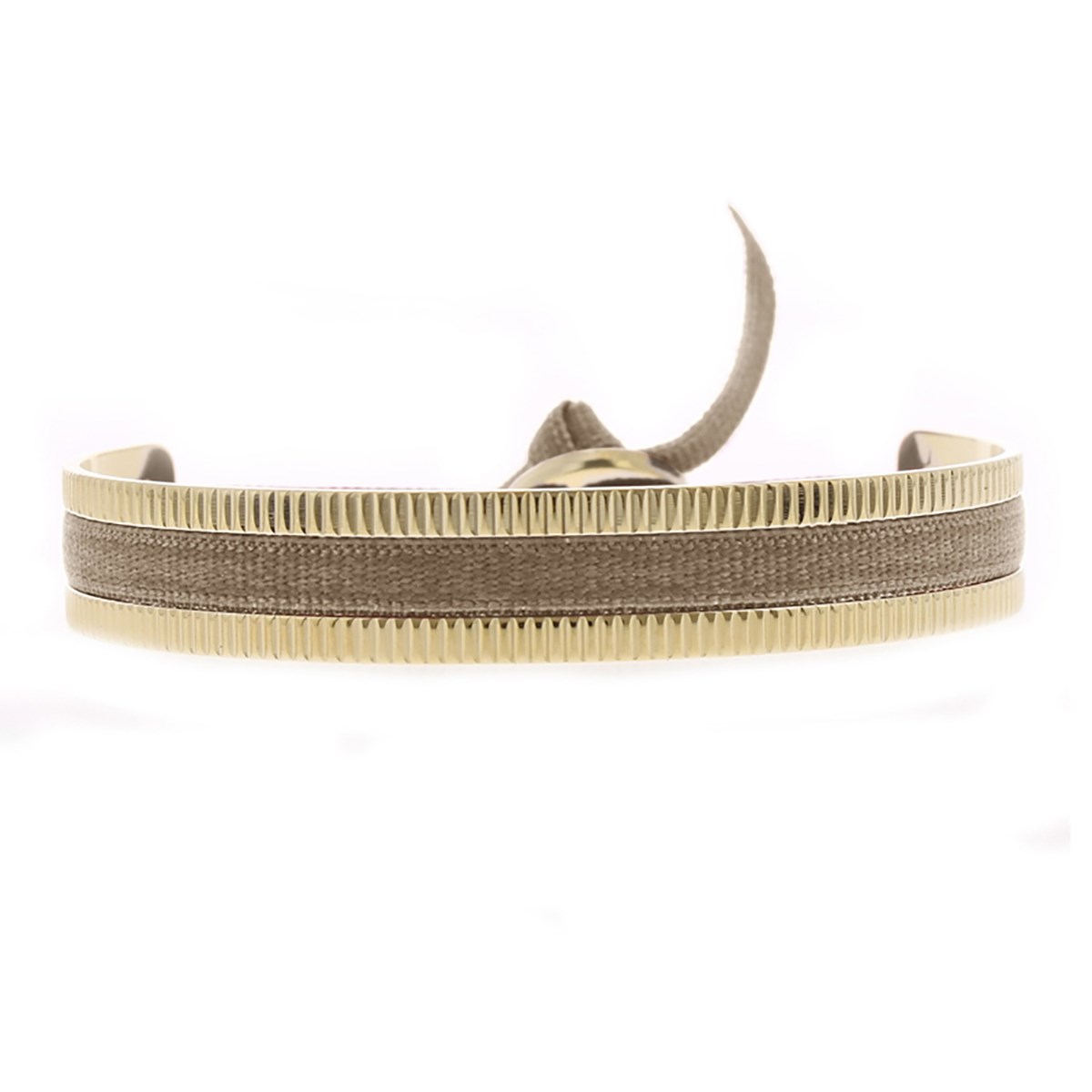 Jonc ruban Les Interchangeables 4mmstrié beige 1