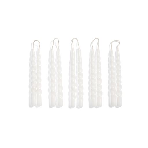 HAY Mini Twist 10-pak Stearinlys, Hvid
